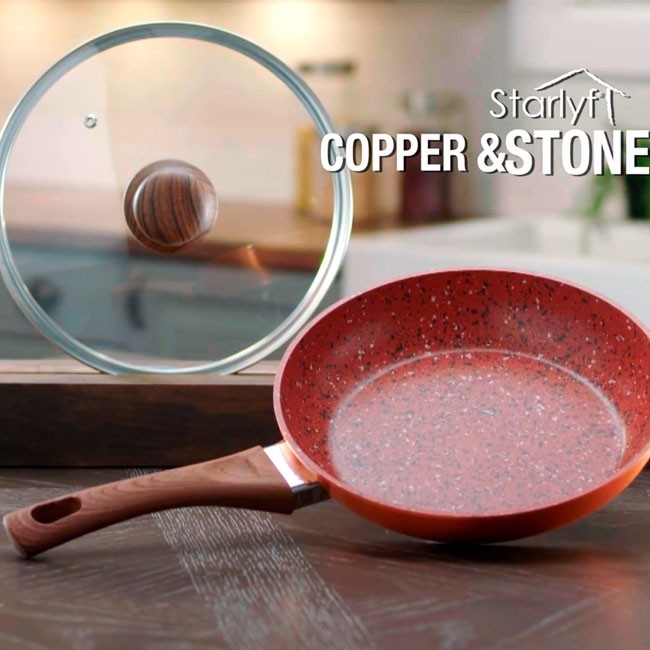 Starlyf Copper Stone Pan Non Stick And Scratchproof Pan The quality ceramic covering does not flake, chip or peel easily. starlyf copper stone pan non stick